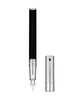 S.T. Dupont D-Initial Fountain Pen - Black & Chrome Duotone