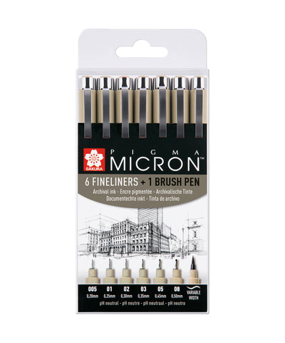 Sakura Pigma Micron/Brush Pen Set - Black