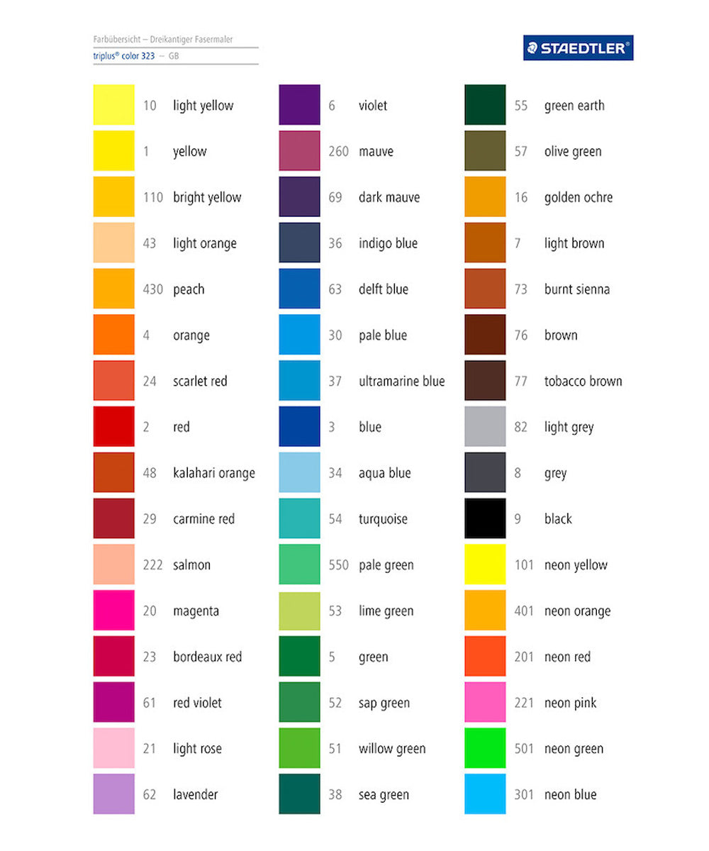 Staedtler Triplus Colour Fibre Tip Pen 48 Colours The Hamilton Pen