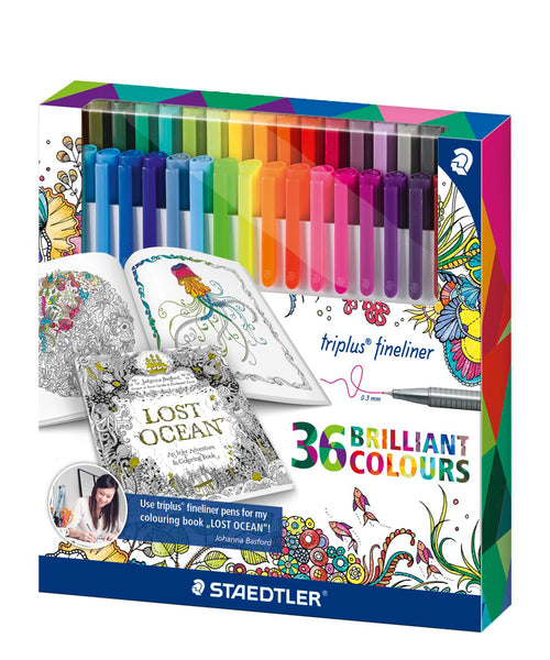 Staedtler Triplus Fineliner Pens - 36 Assorted Colours