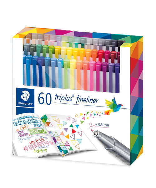 Staedtler Triplus Fineliner Pens - 60 Assorted Colours