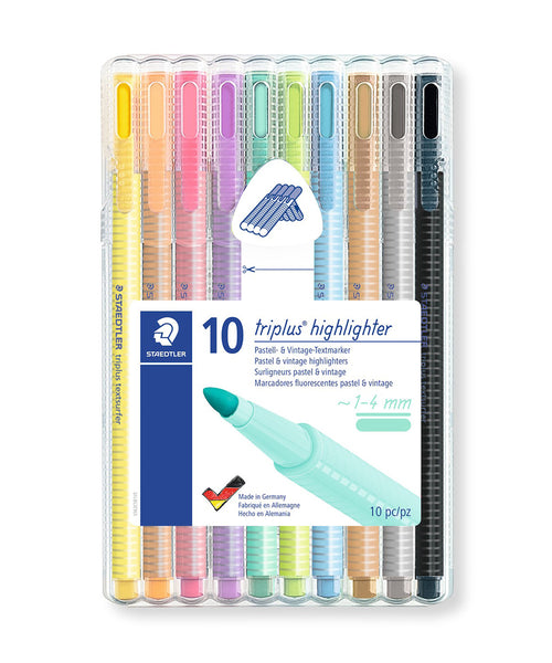 Staedtler Triplus Textsurfer Highlighter Pens - 10 Assorted PastelColours