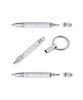 Troika Micro Construction Stylus Tool Pen & Key Ring - White