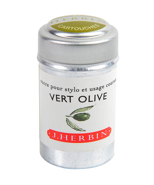 J Herbin Ink Cartridges - Vert Olive (Olive Green)