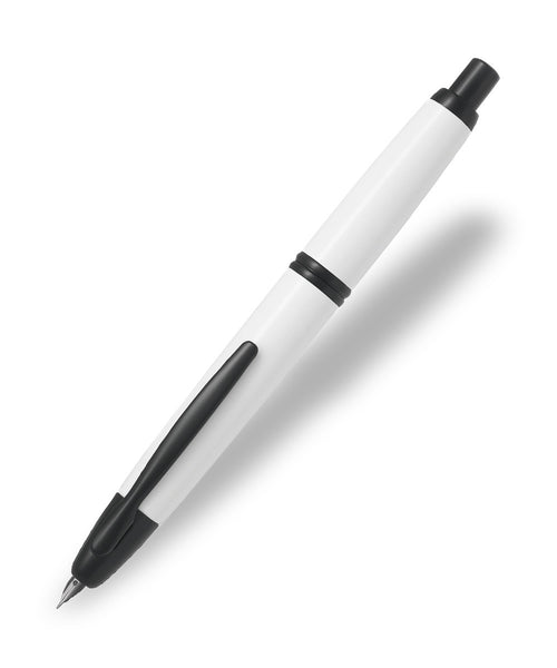 Pilot Capless Black Trim Fountain Pen - Black & White