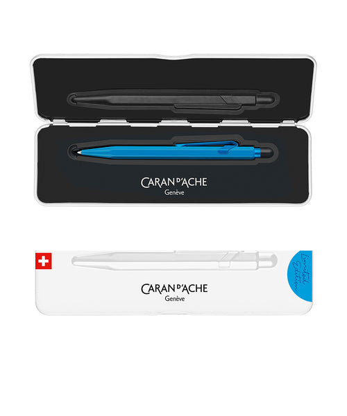 Caran d'Ache 849 metalen vulpen blauw EF