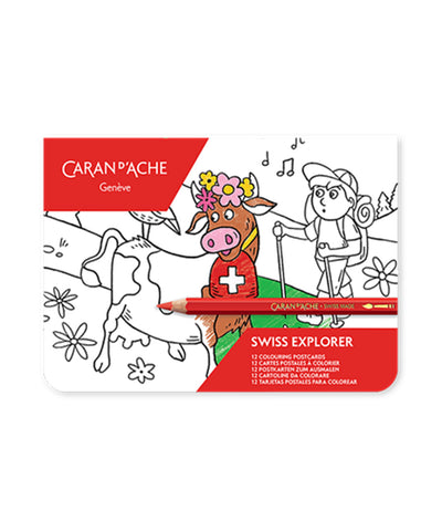 Caran d'Ache Swiss Explorer Colouring Postcards