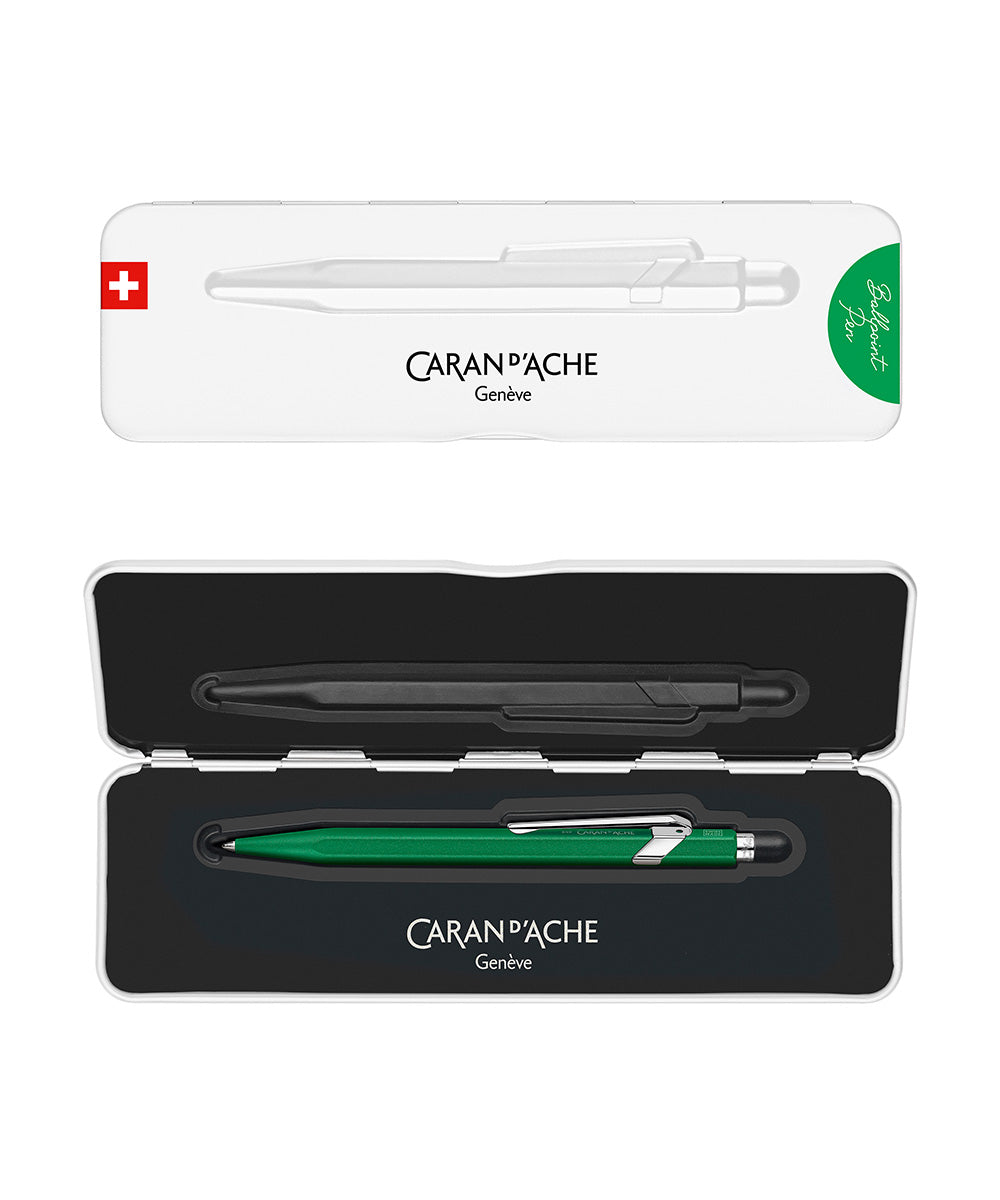 Caran D'Ache Penna A Sfera COLORMAT-X 849 - Colore Blu Turchese, Fusto Esagonale In Alluminio, Swiss Made, Ricaricabile Golia
