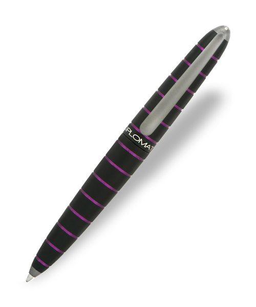 Diplomat Elox Ring Ballpoint Pen - Black & Purple