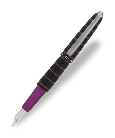 Diplomat Elox Ring Fountain Pen - Black & Purple