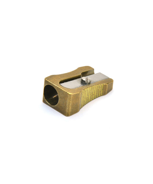 M+R Brass Wedge Pencil Sharpener - Single Hole