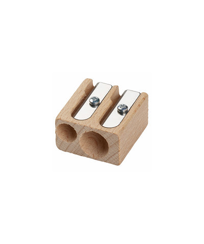 M+R Wooden Pencil Sharpener - Twin Hole