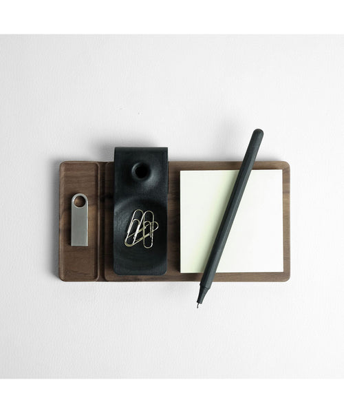 Objectiza Note Desk Tidy - Walnut | The Hamilton Pen Company