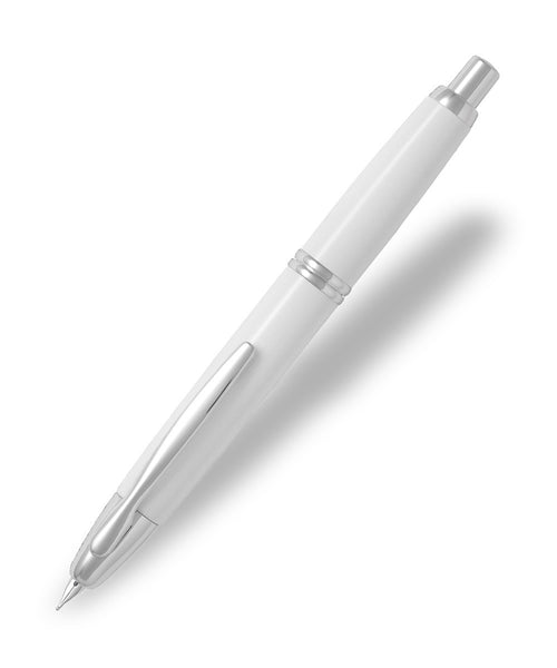 Pilot Capless Rhodium Trim Fountain Pen - White