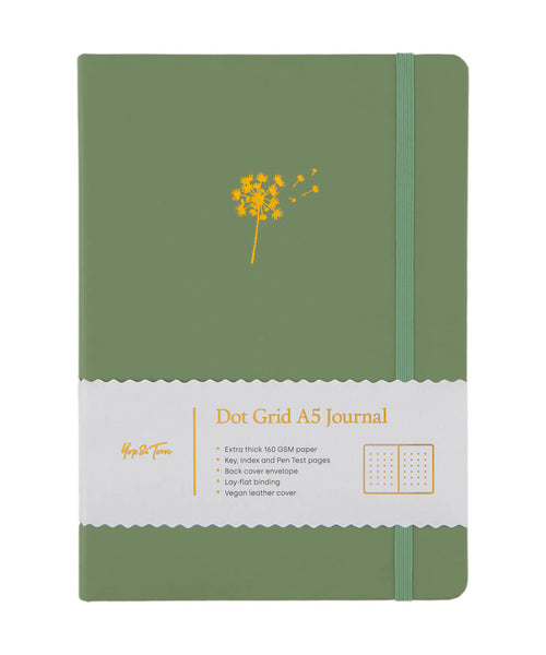 Yop & Tom Dot Grid A5 Journal - Dandelion Sage Green