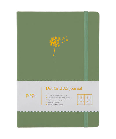 Yop & Tom Dot Grid A5 Journal - Dandelion Sage Green