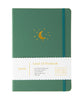 Yop & Tom Lined A5 Journal - Moon And Stars Forest Green